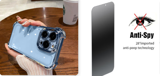 Four-corner Drop-resistant Phone Case Full Cover Transparent Electroplated Space Protective Cover