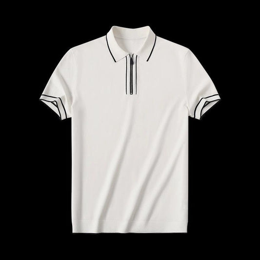 Casual Fashion Zipper Polo Rugby Team Men Trendy Tops